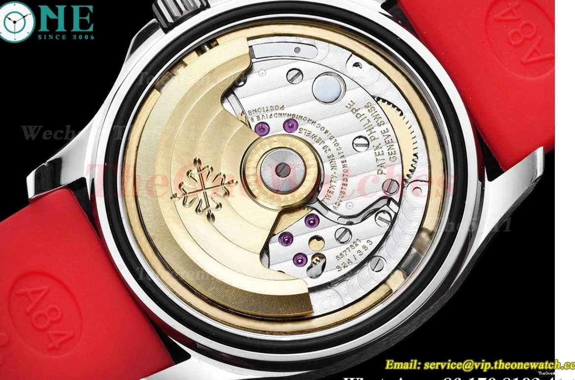 TWF Diamond Red RU Ladies SS Aquanaut 35mm A324 Bezel 0410